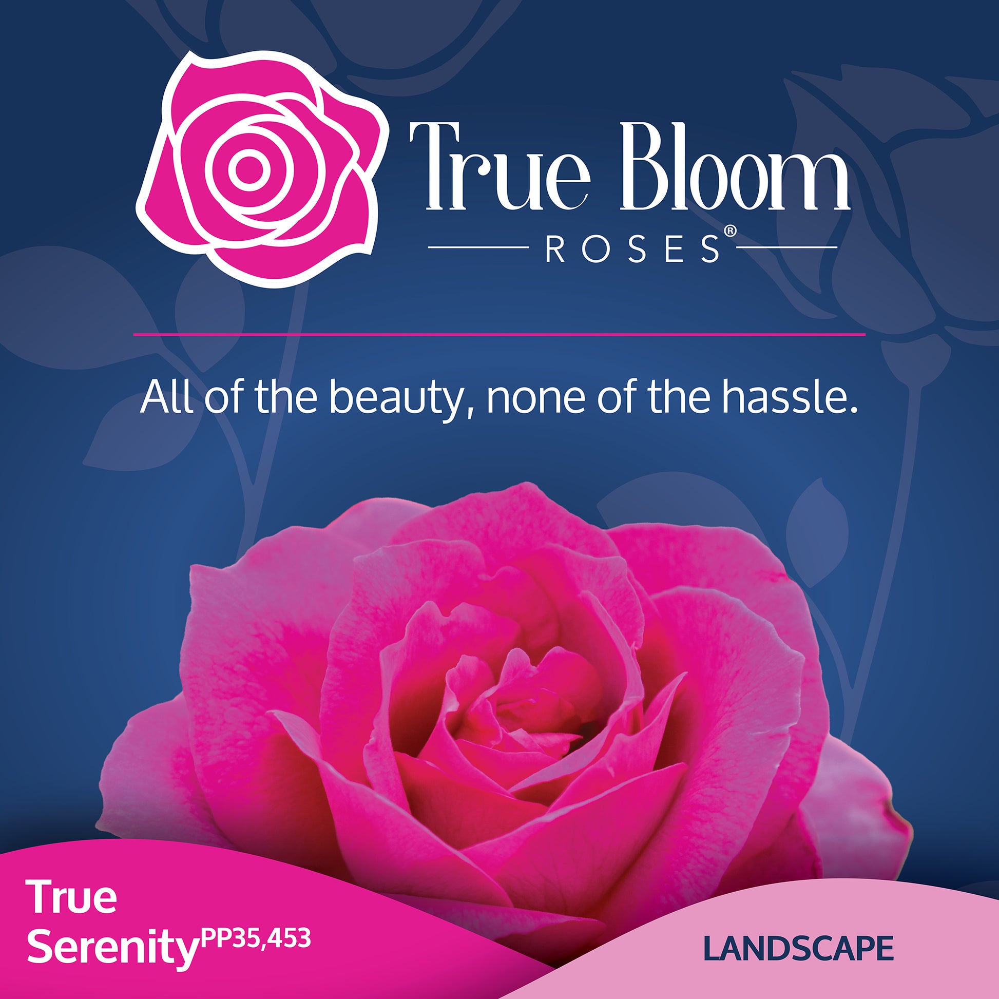 Front of the True Serenity plant care tag